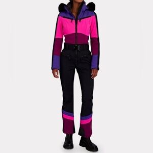 NWT Goldbergh Pearl Jumpsuit Color Block Multicolor Hooded Ski Suit Snow US 10